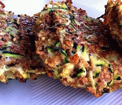 Crunchy Zucchini Fritters with Avocado Dill Dip