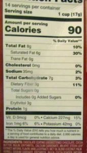 SlimFast Keto Fat Bomb Nutrition Facts